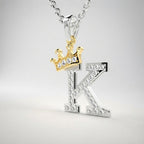 Arias by Lara Dutta Crown Initial K Diamond Pendant