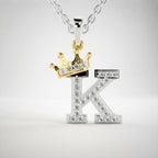 Arias by Lara Dutta Crown Initial K Diamond Pendant