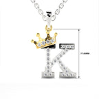 Arias by Lara Dutta Crown Initial K Diamond Pendant