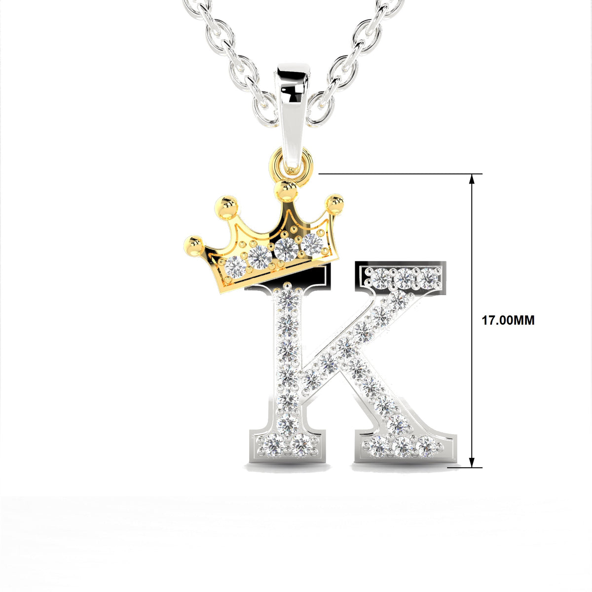 Arias by Lara Dutta Crown Initial K Diamond Pendant