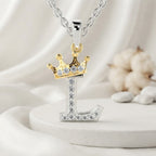 Arias by Lara Dutta Crown Initial L Diamond Pendant