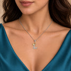 Arias by Lara Dutta Crown Initial L Diamond Pendant