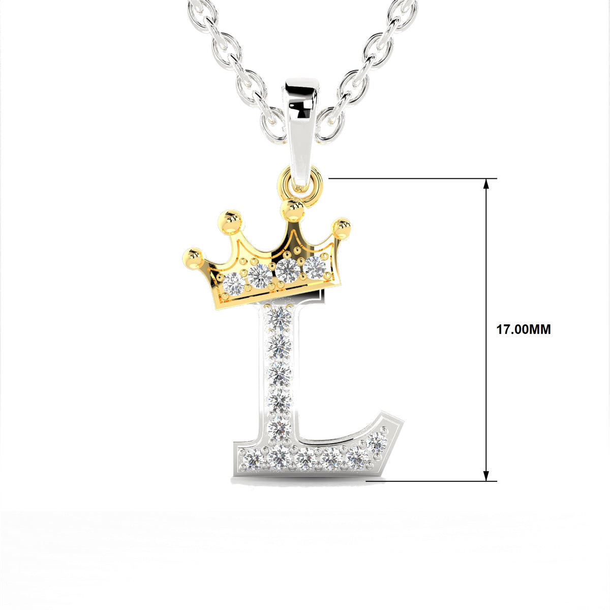 Arias by Lara Dutta Crown Initial L Diamond Pendant