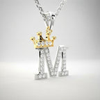 Arias by Lara Dutta Crown Initial M Diamond Pendant