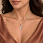 Arias by Lara Dutta Crown Initial M Diamond Pendant