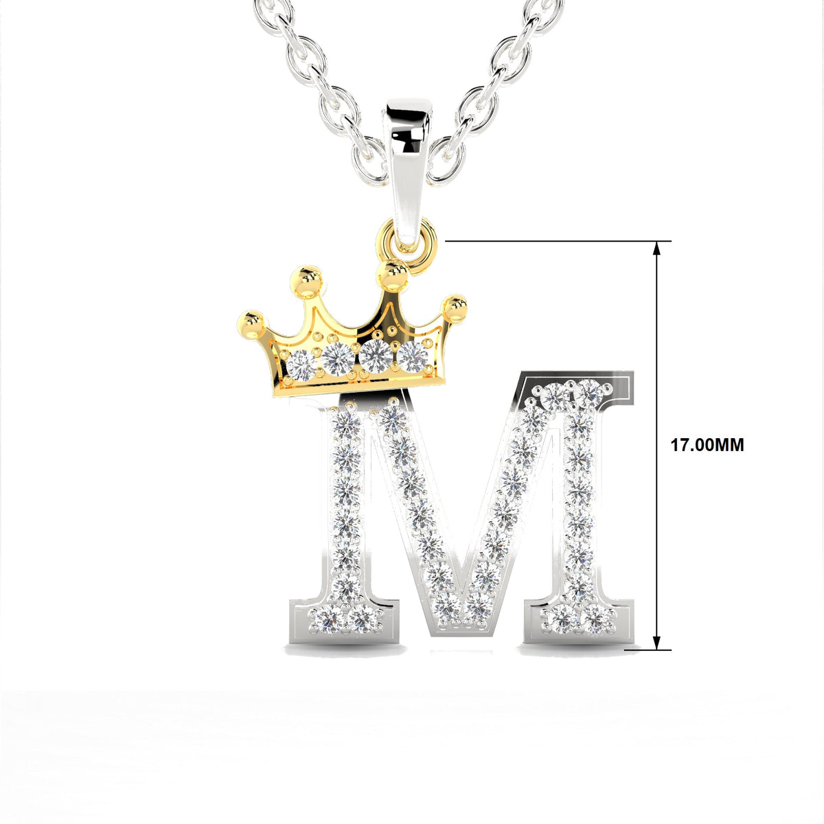 Arias by Lara Dutta Crown Initial M Diamond Pendant