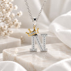 Arias by Lara Dutta Crown Initial N Diamond Pendant