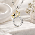 Arias by Lara Dutta Crown Initial O Diamond Pendant