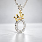 Arias by Lara Dutta Crown Initial O Diamond Pendant