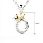 Arias by Lara Dutta Crown Initial O Diamond Pendant