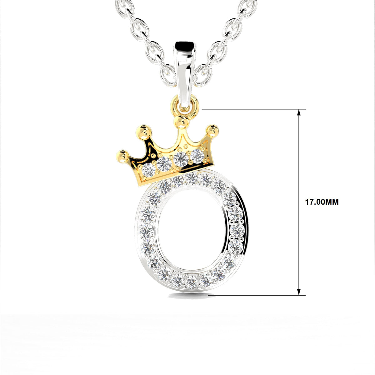 Arias by Lara Dutta Crown Initial O Diamond Pendant