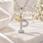 Arias by Lara Dutta Crown Initial P Diamond Pendant