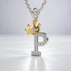 Arias by Lara Dutta Crown Initial P Diamond Pendant