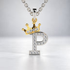 Arias by Lara Dutta Crown Initial P Diamond Pendant