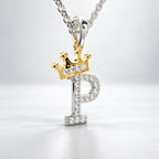 Arias by Lara Dutta Crown Initial P Diamond Pendant