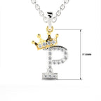 Arias by Lara Dutta Crown Initial P Diamond Pendant