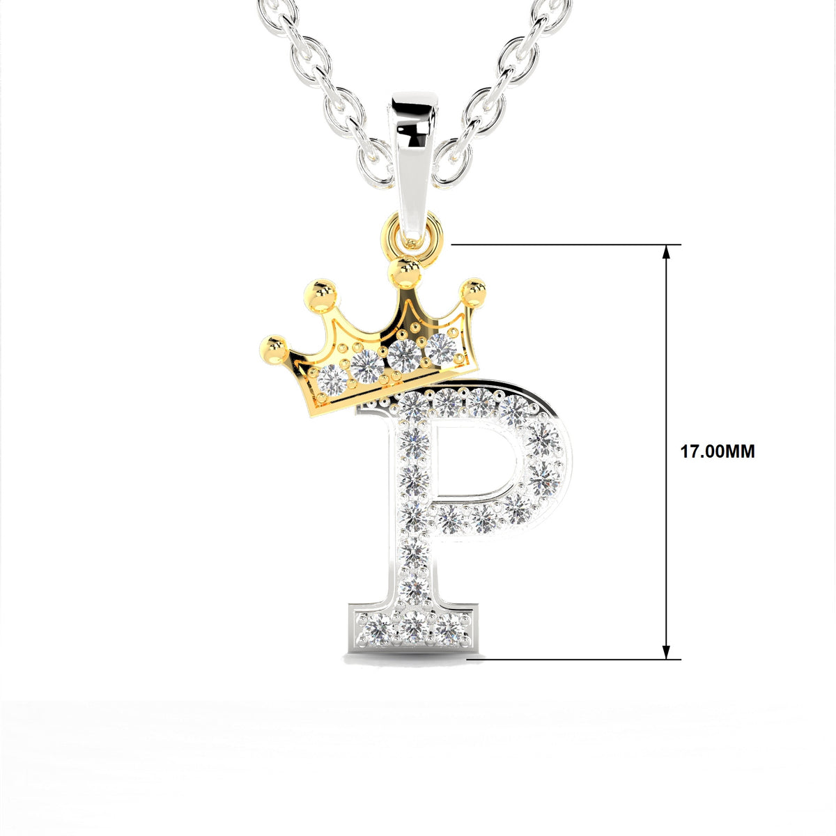 Arias by Lara Dutta Crown Initial P Diamond Pendant
