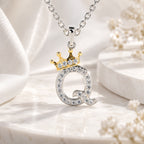 Arias by Lara Dutta Crown Initial Q Diamond Pendant