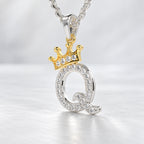 Arias by Lara Dutta Crown Initial Q Diamond Pendant