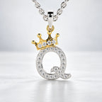 Arias by Lara Dutta Crown Initial Q Diamond Pendant