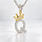 Arias by Lara Dutta Crown Initial Q Diamond Pendant