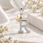 Arias by Lara Dutta Crown Initial R Diamond Pendant