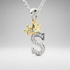 Arias by Lara Dutta Crown Initial S Diamond Pendant