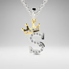 Arias by Lara Dutta Crown Initial S Diamond Pendant