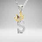 Arias by Lara Dutta Crown Initial S Diamond Pendant