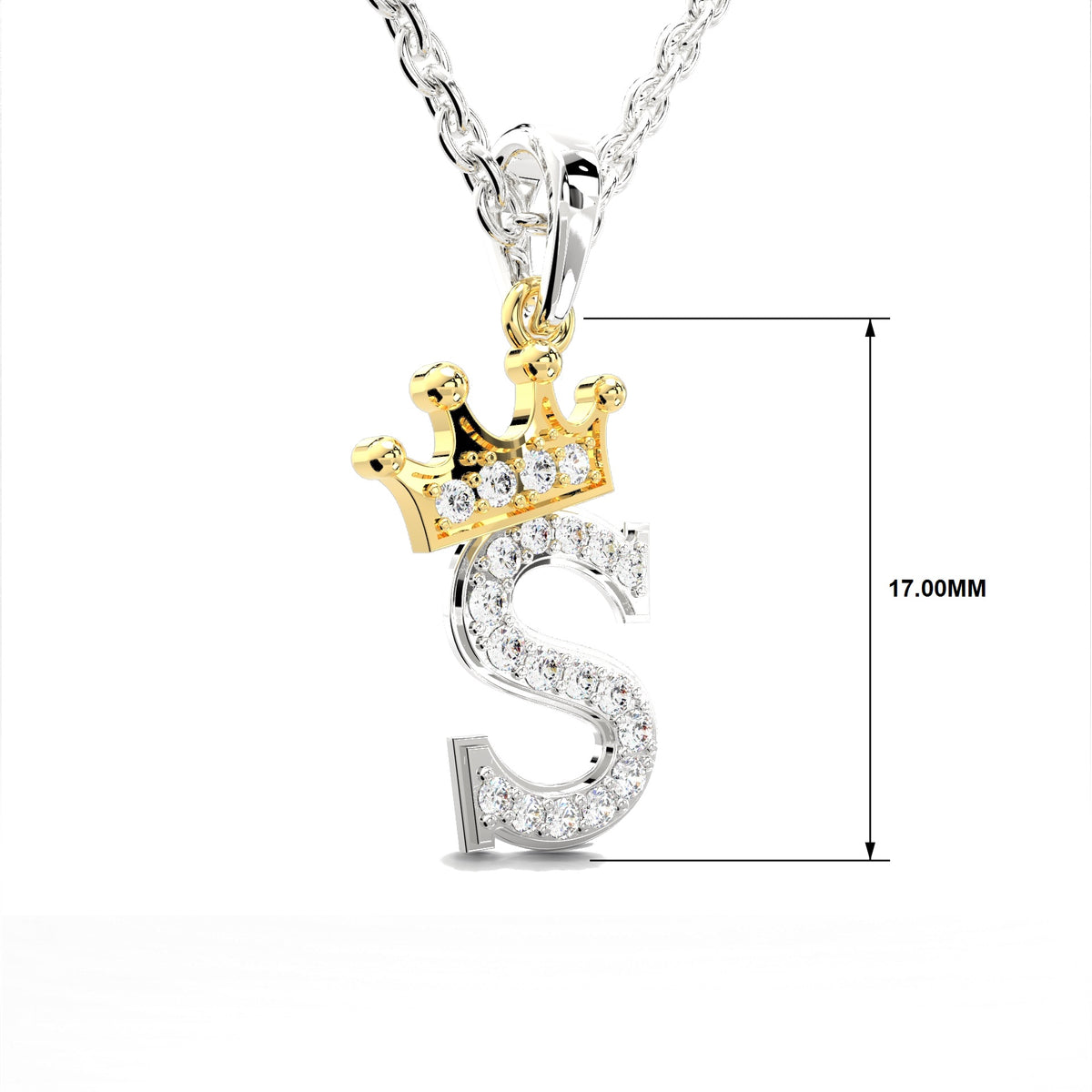 Arias by Lara Dutta Crown Initial S Diamond Pendant