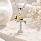 Arias by Lara Dutta Crown Initial T Diamond Pendant