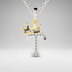 Arias by Lara Dutta Crown Initial T Diamond Pendant