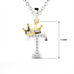 Arias by Lara Dutta Crown Initial T Diamond Pendant