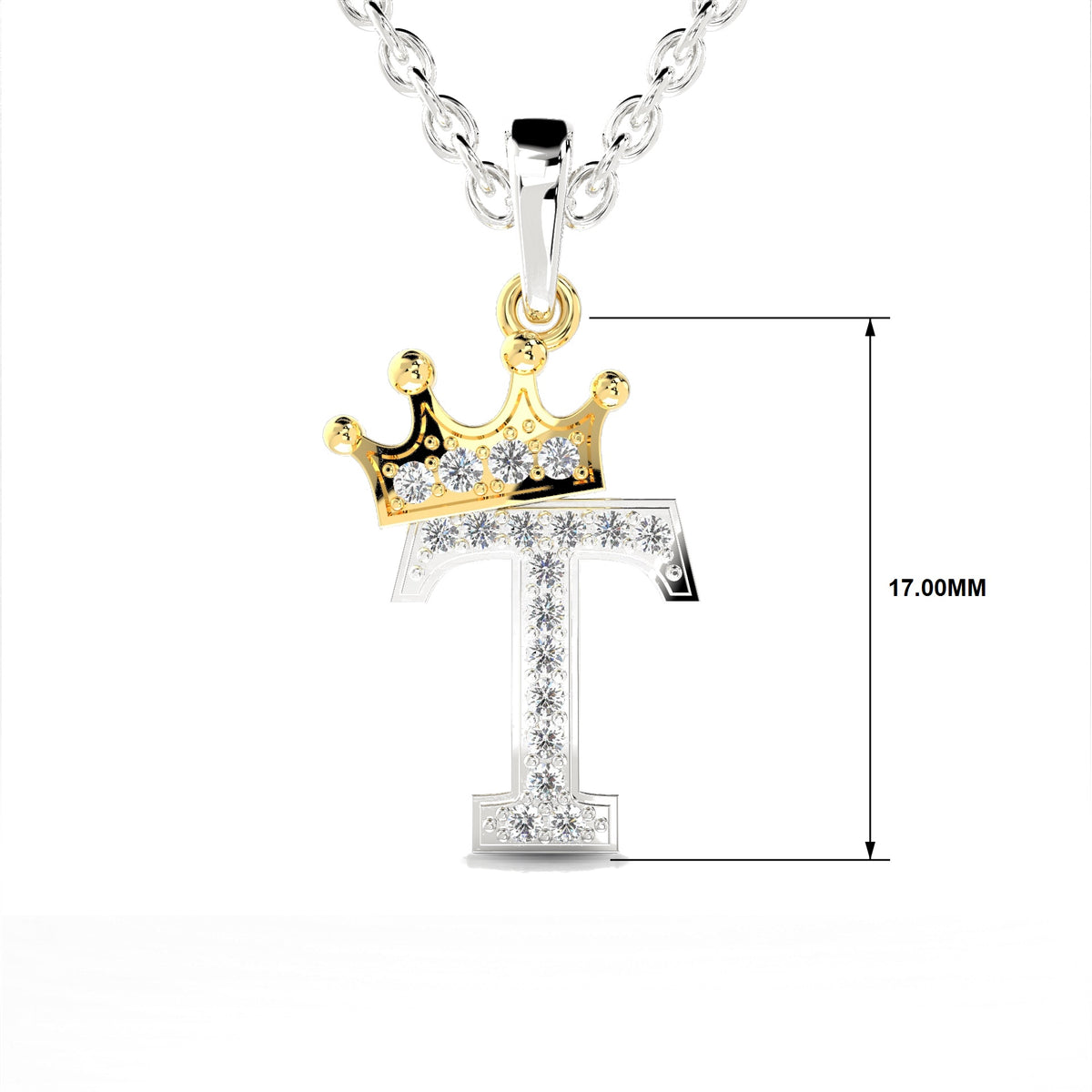 Arias by Lara Dutta Crown Initial T Diamond Pendant