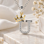 Arias by Lara Dutta Crown Initial U Diamond Pendant
