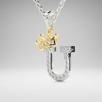 Arias by Lara Dutta Crown Initial U Diamond Pendant