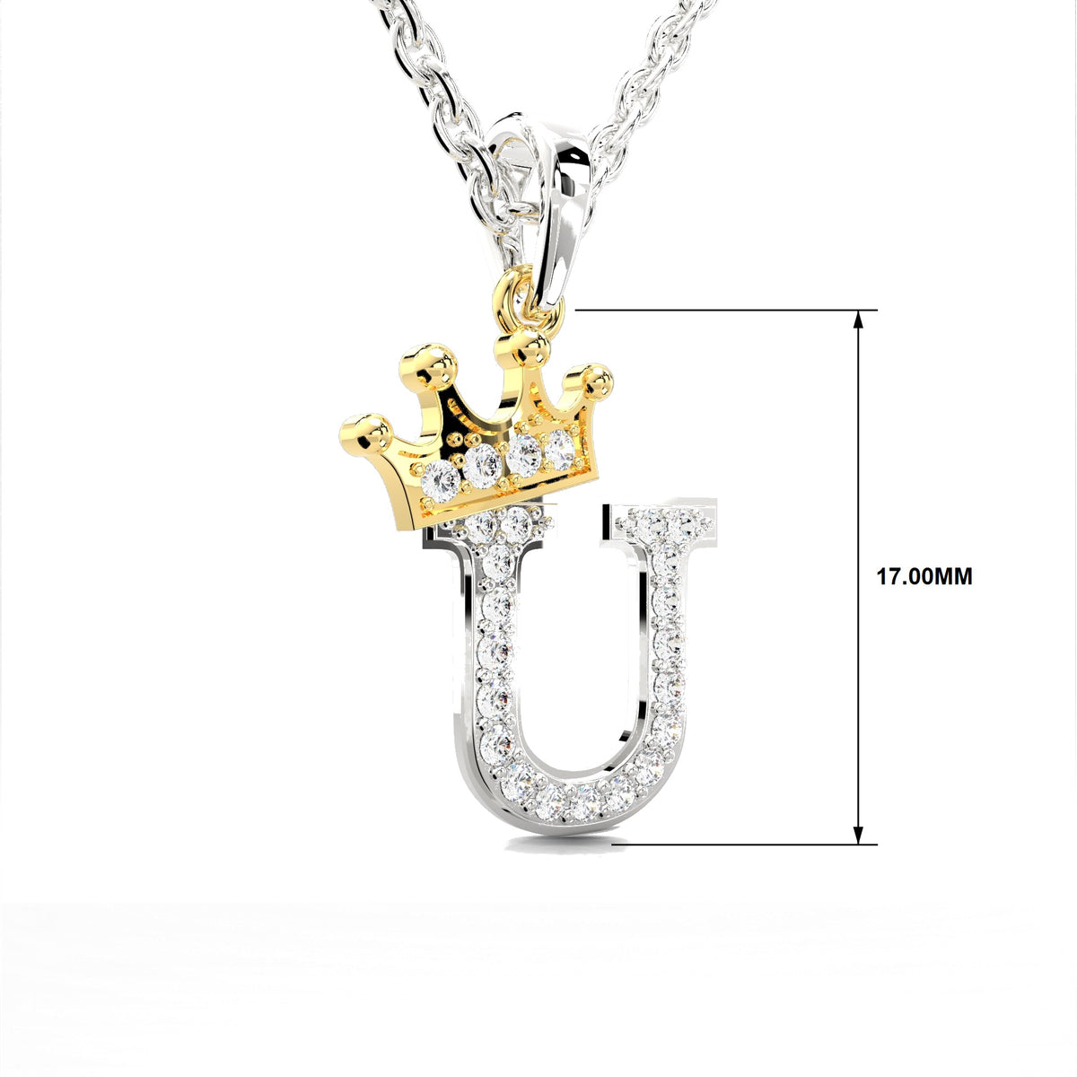 Arias by Lara Dutta Crown Initial U Diamond Pendant