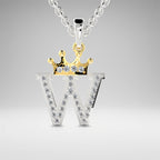Arias by Lara Dutta Crown Initial W Diamond Pendant