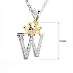 Arias by Lara Dutta Crown Initial W Diamond Pendant