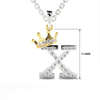 Arias by Lara Dutta Crown Initial X Diamond Pendant