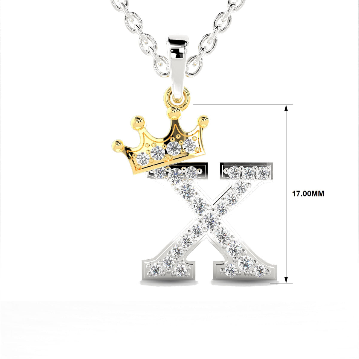 Arias by Lara Dutta Crown Initial X Diamond Pendant