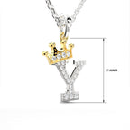Arias by Lara Dutta Crown Initial Y Diamond Pendant