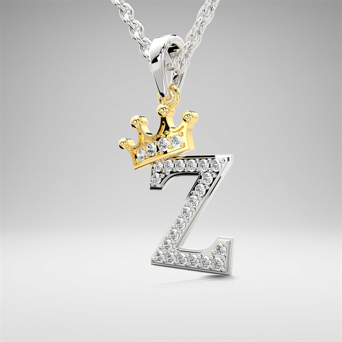 Arias by Lara Dutta Crown Initial Z Diamond Pendant