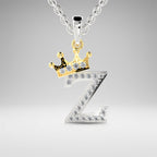Arias by Lara Dutta Crown Initial Z Diamond Pendant