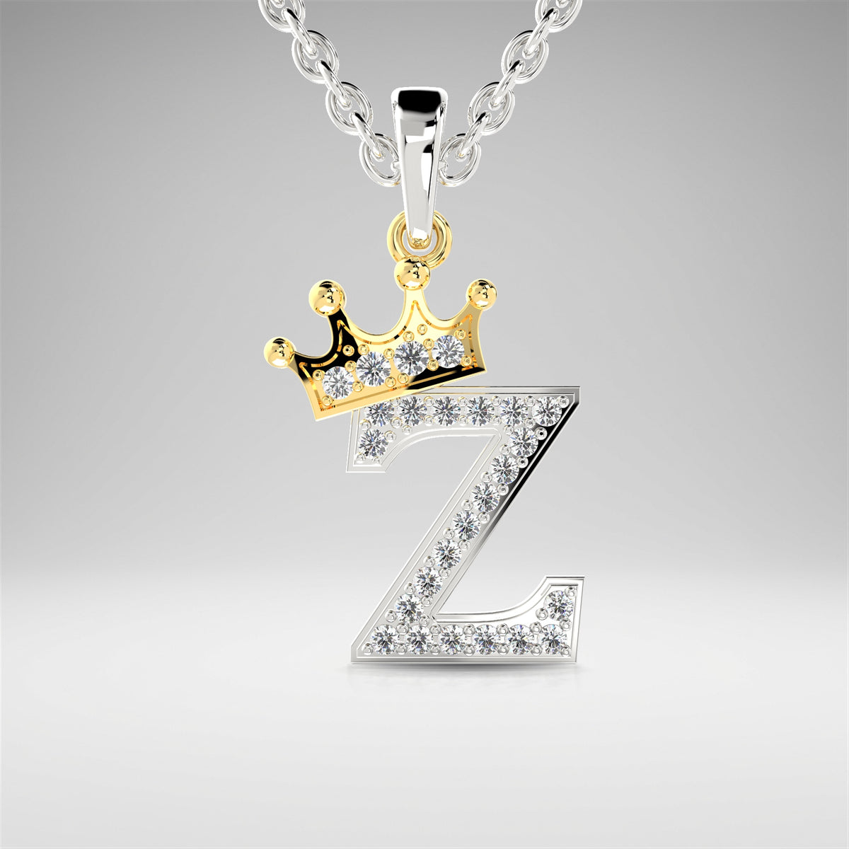 Arias by Lara Dutta Crown Initial Z Diamond Pendant