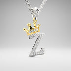 Arias by Lara Dutta Crown Initial Z Diamond Pendant