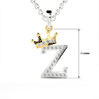 Arias by Lara Dutta Crown Initial Z Diamond Pendant