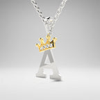 Arias by Lara Dutta Elegant Crowned Alphabet A Diamond Pendant