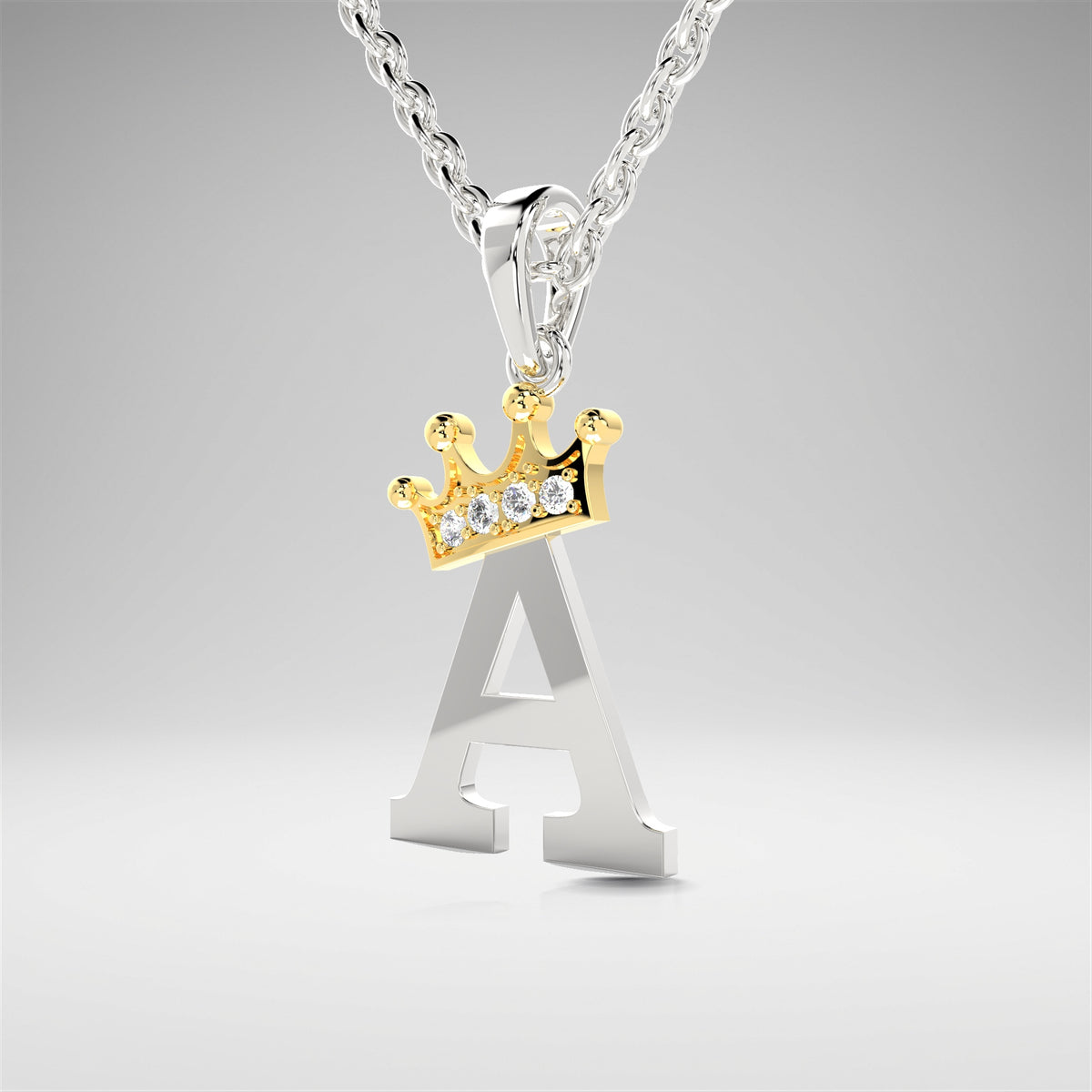 Arias by Lara Dutta Elegant Crowned Alphabet A Diamond Pendant