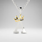 Arias by Lara Dutta Elegant Crowned Alphabet A Diamond Pendant